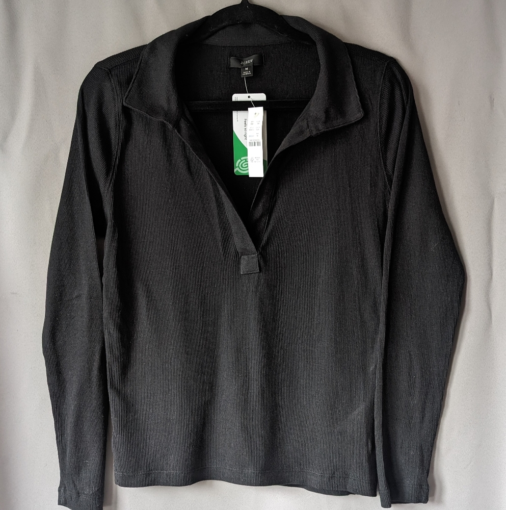 NWT long sleeve, rib knit, collared shirt